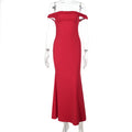 Schulterfreies Twist Fishtail Abendkleid Damen Sexy Maxikleid