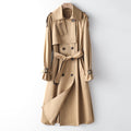 Element Overknee Long Trenchcoat Damen Beliebter Koreanischer Herbst Winter Taillierter Schlankheitsmantel