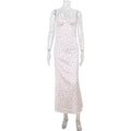 Tea Break Ballet Gentle Floral Strap Dress Slim Lace Edge Sexy Dress for Women