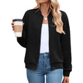 Herbst-Winter Einfarbig Rundhals Lockerer Reißverschluss Langarm Sweatshirt College Jacke
