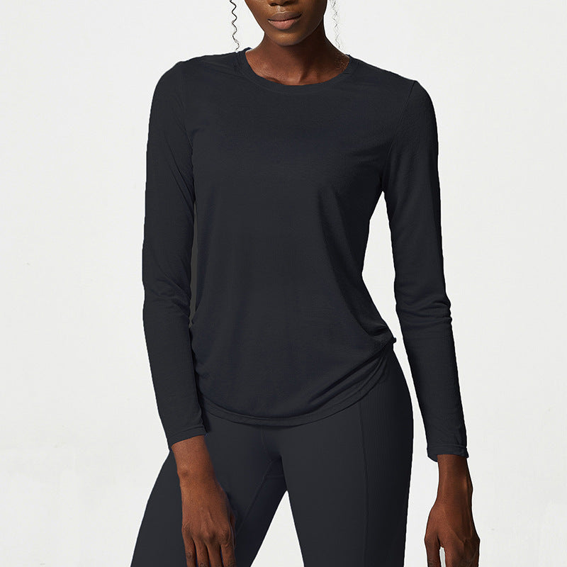 Yoga Clothing Top Loose Long Sleeved Sports Top Women Quick Drying Fitness T shirt Sports Blouse