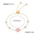Arrival Starry Sky Heart Shape with Diamond Titanium Steel Bracelet Women Special Interest Light Luxury Colorful Crystals Stainless Steel Bracelet