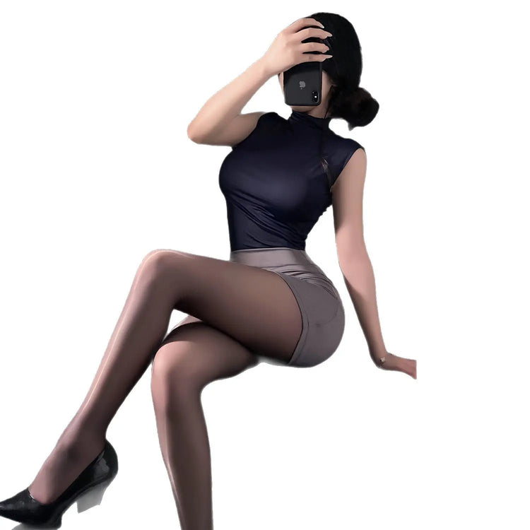 Pure Desire Royal Sister Ol Secretary Outfit Cosplay Teacher Office Uniform Set Bodycon Nightdress High-End Feel SHOPEZRA L.L.C.
