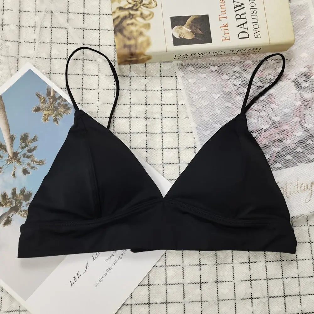 Popular French Sexy Underwear for Women Without Rims, Thin Triangular Cup, Small Breast Push-Up, Glossy Back Bra Wholesale SHOPEZRA L.L.C.