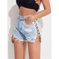 High-Waist Shaping Jeansshorts Damen Sommer Slim Fit Hose