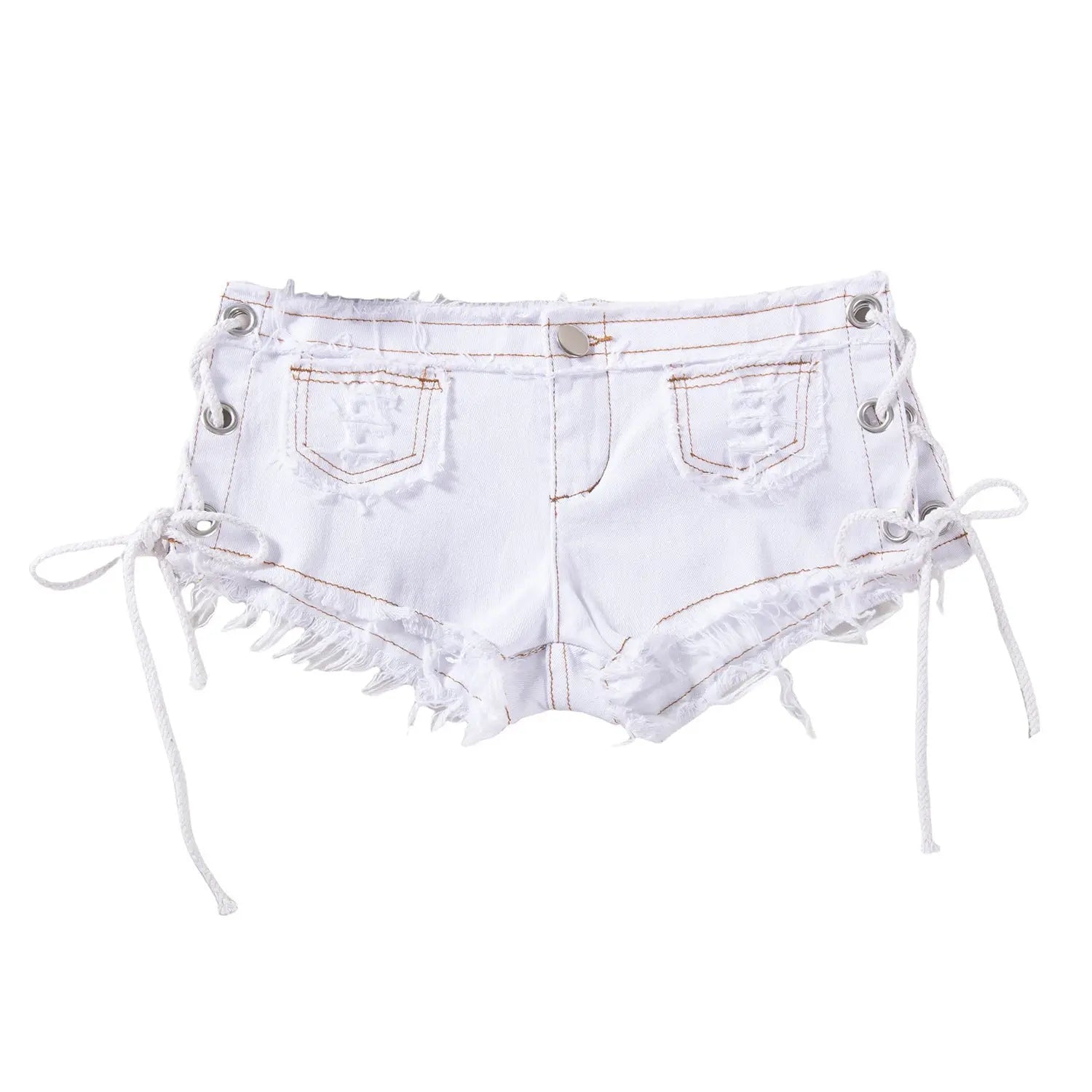 Sexy American Hot Girl Retro Low Waist Denim Shorts Women&