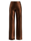 Women Clothing Acetate Satin Pants High End Exquisite High Waist Drooping Straight Wide Leg Pants Women