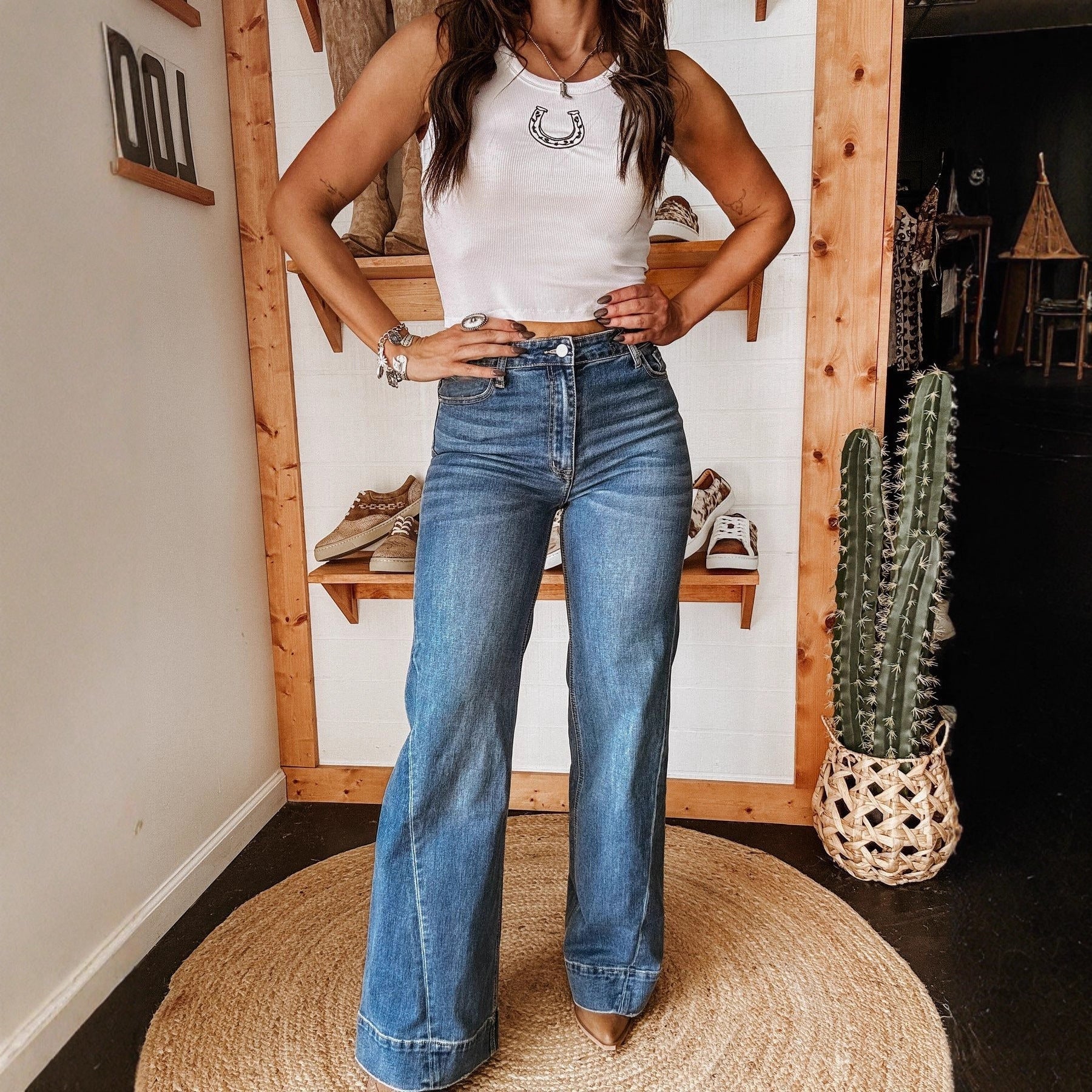 Herbst Winter Damenbekleidung Street Version Gewaschene Elastische Straight Jeans