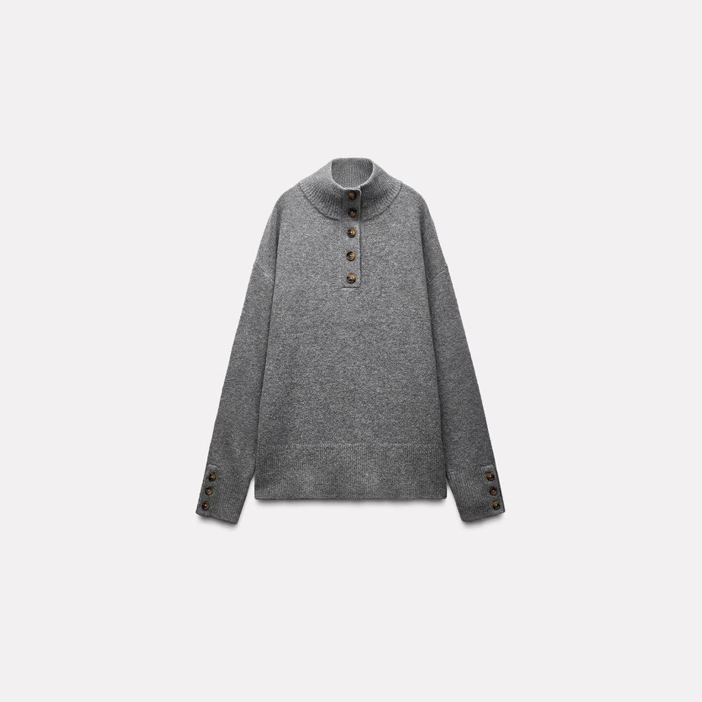 Knitted Autumn Winter Women Clothing Russian Clothes Autumn Winter Half High Collar Striped Sweater Knitwear Women