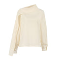 Design Ribbon Decoration Apricot Long Sleeved Shirt Women High Grade Slim Fit Slimming Commuting Top