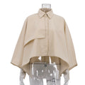 Women Clothing Casual Loose Fitting Women Spring Niche Design Batwing Sleeve Cardigan Shirt