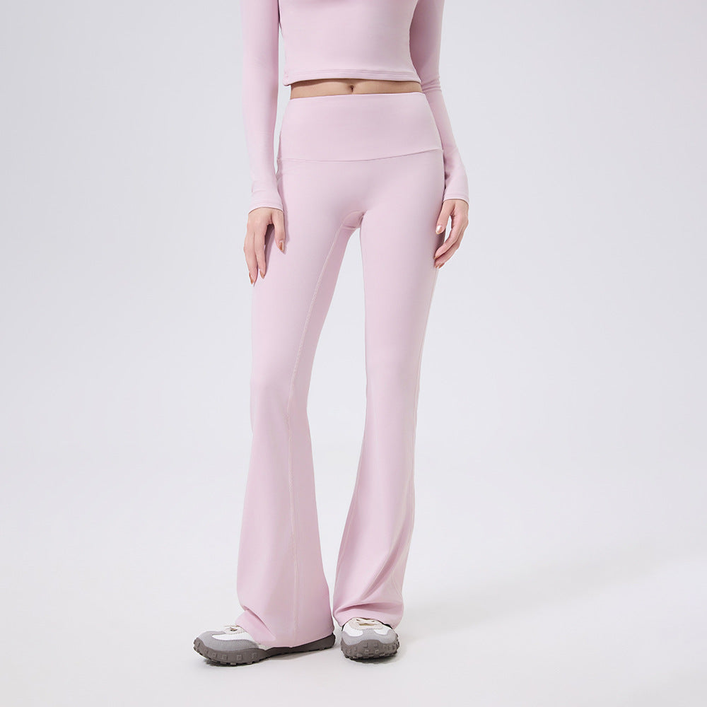 Niedrige Taille, breite Krempe, Schlaghose, Yogahose für Damen, sexy, schlankmachende, eng anliegende Trainingshose, schmale Passform, hüftstraffende Hose