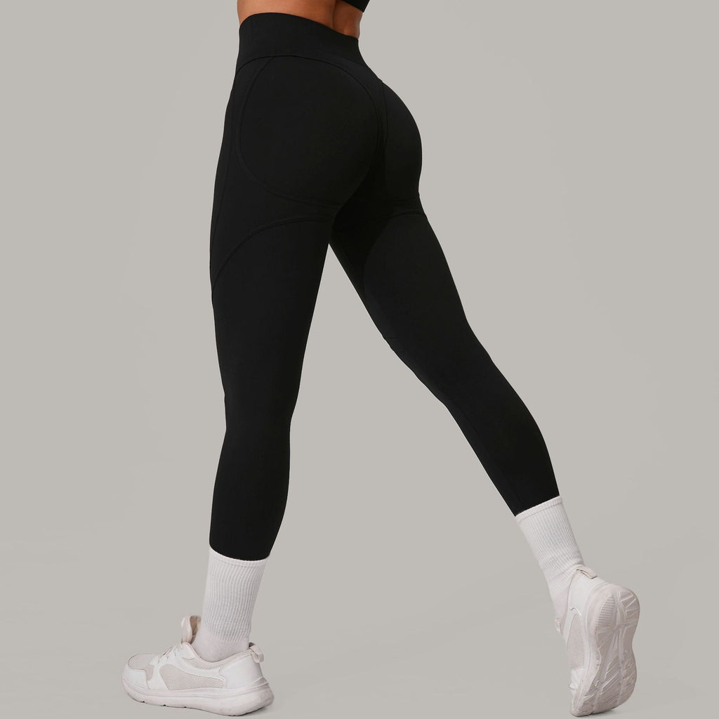 Herbst Sand High Waist Hüftlifting gebürstete Yogahose Lauf Schnelltrocknend Fitnesshose Taillenstraffend Hüfteng Sports hose