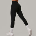 Herbst Sand High Waist Hüftlifting gebürstete Yogahose Lauf Schnelltrocknend Fitnesshose Taillenstraffend Hüfteng Sports hose