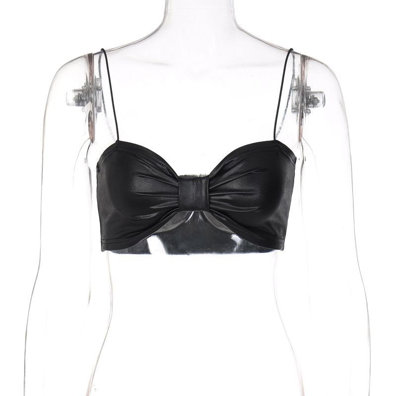 Spring Summer New Fashion Sexy Strappy Bow Vest Women Sling
