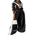 Women Clothing Sportswear Suit Woven Baggy Coat Two Piece Set Stitching Spring Autumn