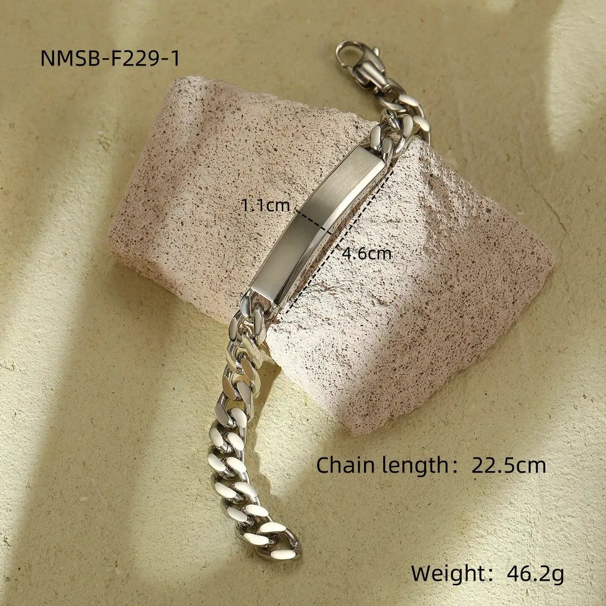 18K Vacuum Gold Plated Titanium Steel Bracelet Laser Laser Letter Graphic Number Stainless Steel Bracelet by Wanita Store