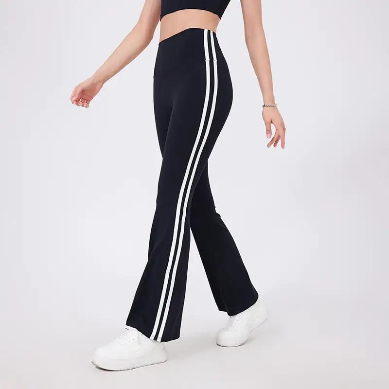 High Waist Yoga Pants Sexy Running Sports Peach Hip Raise Fitness Pants Nude Feel Stretch Flared Pants by Wanita Store