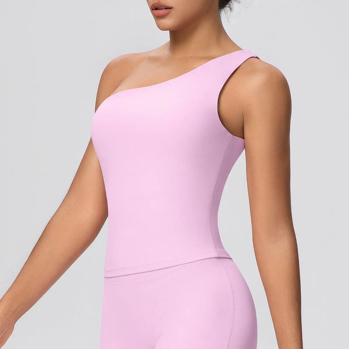 Cloud Sense Oblique One Shoulder Waist Yoga Clothes Sports Back Shaping Quick Drying Slim Fit Shaping Underwear Running Workout Vest by Wanita Store