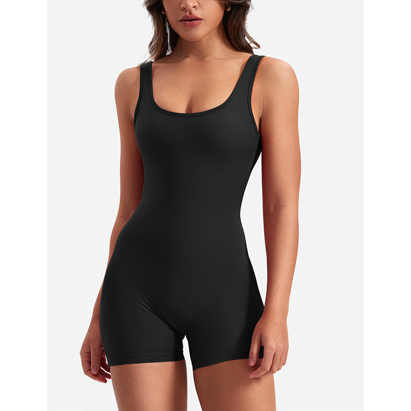 Frühling Sommer Damenbekleidung Trägerloser Rückenfreier Eng Anliegender Hüfthebender Yoga-Jumpsuit