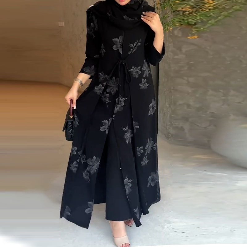 Erschwinglicher Luxus Schlicht Anmutig Schlankmachend Eleganter Floral Trenchcoat – Charge Außenmaterial