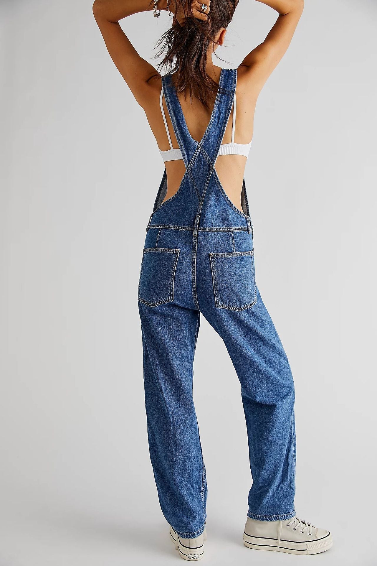 Lässige weite Jeanslatzhose für Damen