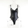 Herbst Winter Sexy Träger Overall Taillenbetonend Aus Kunstleder Mit Nähten Für Damen Kleiner Weste Damen