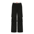 Street Stitching Lace Contrast Color Waist Head Women's Summer Wide Leg Mopping Woven Hose