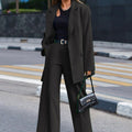 Autumn Winter Solid Color Long Sleeve Beauty Clothing Casual Outer Wear Two Piece Set