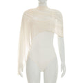 Women Clothing Summer Solid Color Sexy Sleeveless Asymmetric Shawl Mesh Slim Fit Two Piece Set Jumpsuit