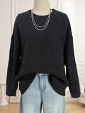 Top-Plattform Damenbekleidung Diamant-Karomuster Jacquard Locker Sitzender Lässiger Pullover