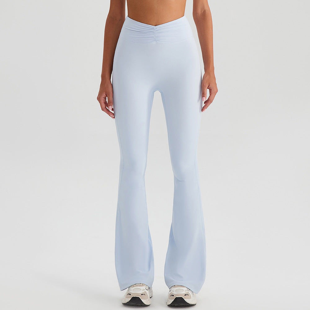 Nude Feel High Waist Hüftlifting Yoga Hose Schlaghose Lauf Fitness Hose Schlankmachende Enge Atmungsaktive Sporthose