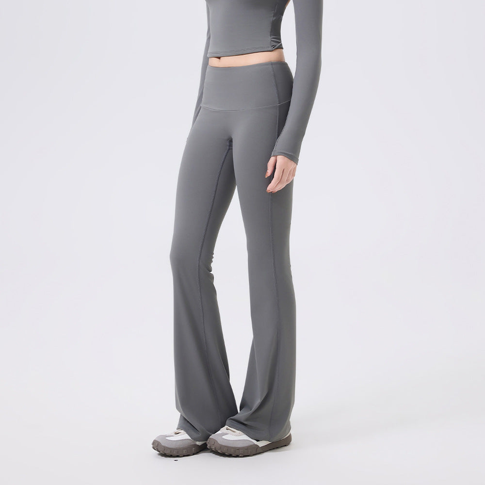 Niedrige Taille, breite Krempe, Schlaghose, Yogahose für Damen, sexy, schlankmachende, eng anliegende Trainingshose, schmale Passform, hüftstraffende Hose