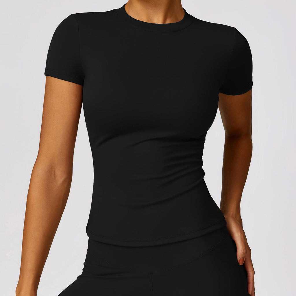 Sollinarry Frühling T-Shirt Schnelltrocknend Yoga Kleidung Kurzarm Workout Top Bluse Outdoor Laufen Sport Kurzarm Damen