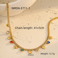 Classic Stainless Steel Color Rhinestone Tassel Necklace Women Twin Titanium Steel Clavicle Chain Jewelry