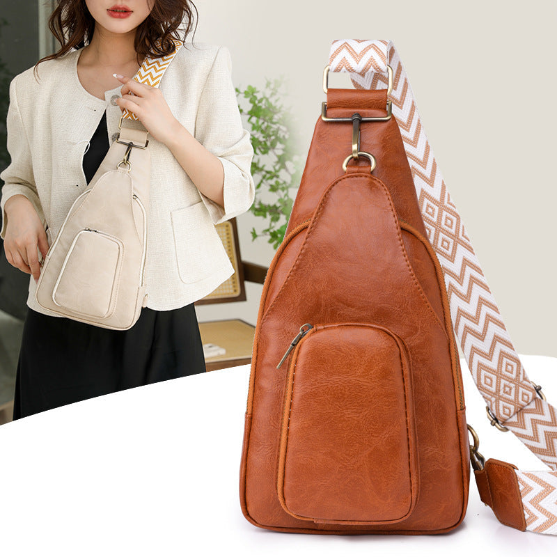 Weiche Leder Brusttasche Retro Damen Crossbody Bag
