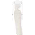 Sommer Sexy Spitze Hohl Cutout Schlitz Damen Bandeaukleid