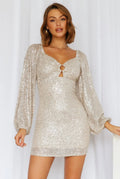 Herbst Pailletten Sexy Langarm Retro Paillettenkleid