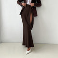 Niche Women Hollow Out Cutout out Design Irregular Asymmetric High Waist Slim Fit Sexy Skirt Fishtail Skirt
