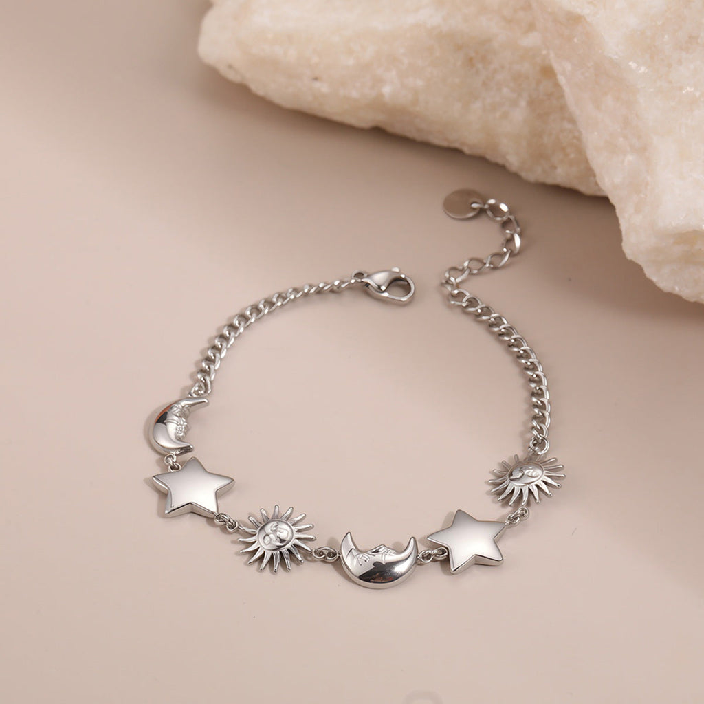 Sun Moon Stainless Steel Bracelet Light Luxury High-Grade Jewelry Non Fading Titanium Steel Ornament Women