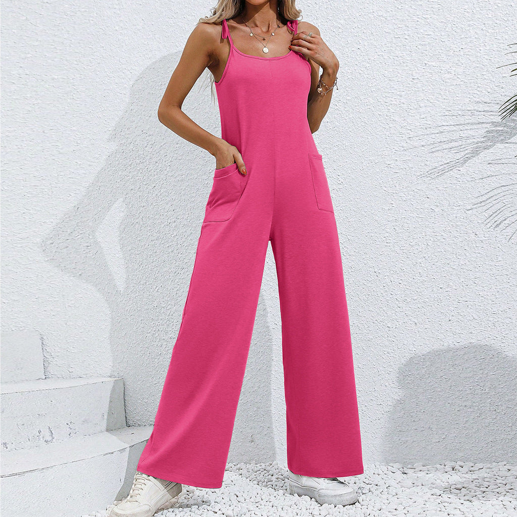 Women Clothing Summer Sleeveless Suspender Jumpsuit