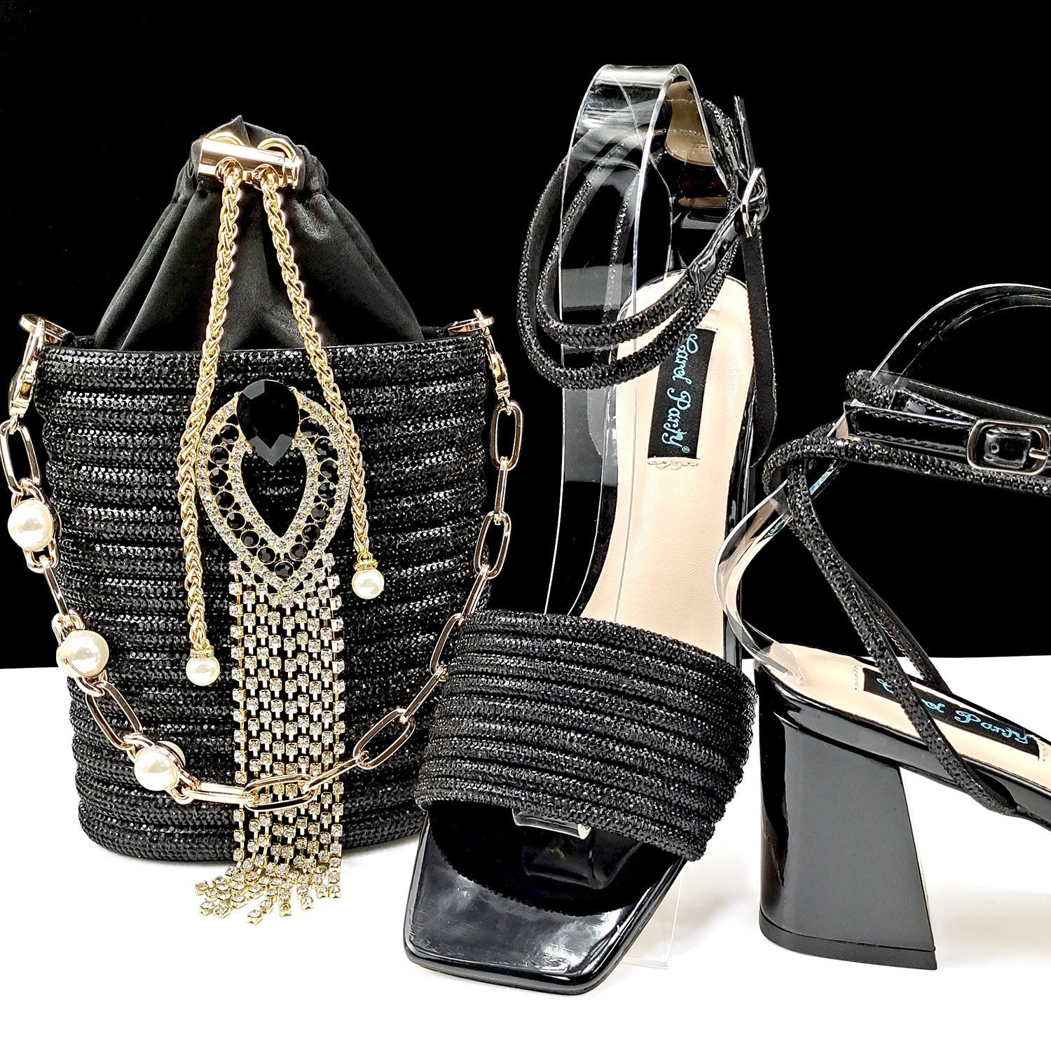 Women Shoes Bags Two Piece Sets Tassel Decorative Ankle Strap Simple Elegant Cocktail Or Daily