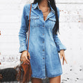 Damenjacke Herbst Winter Neue Slim Denim Kleider Mode Europa Denim Damen Sexy Kleid