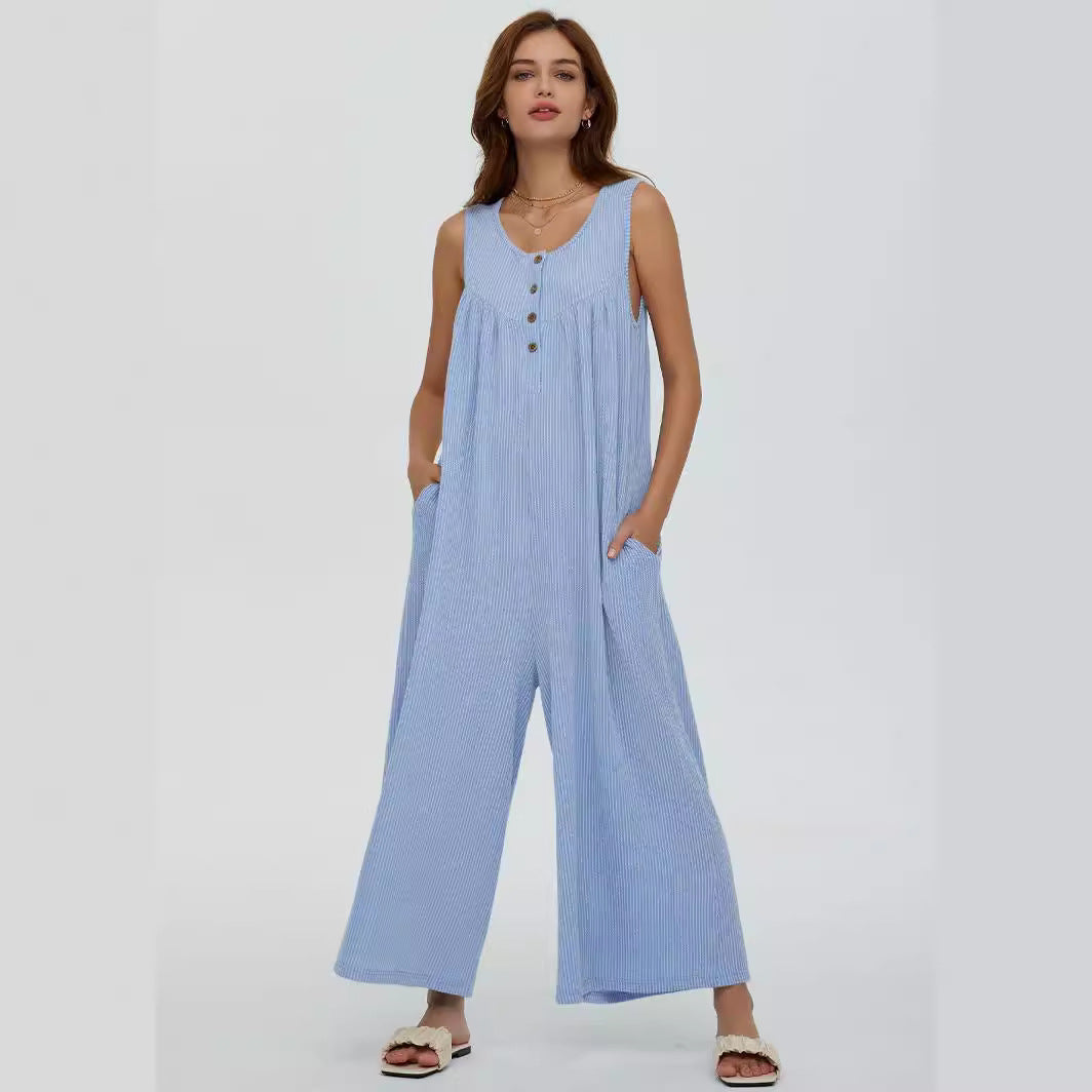 Herbst Winter Damen Frischer Lässiger Damen Jumpsuit mit Taschen