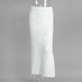 Knitted Furry Skirt Autumn Winter Long Skirt Warm Skirt Women