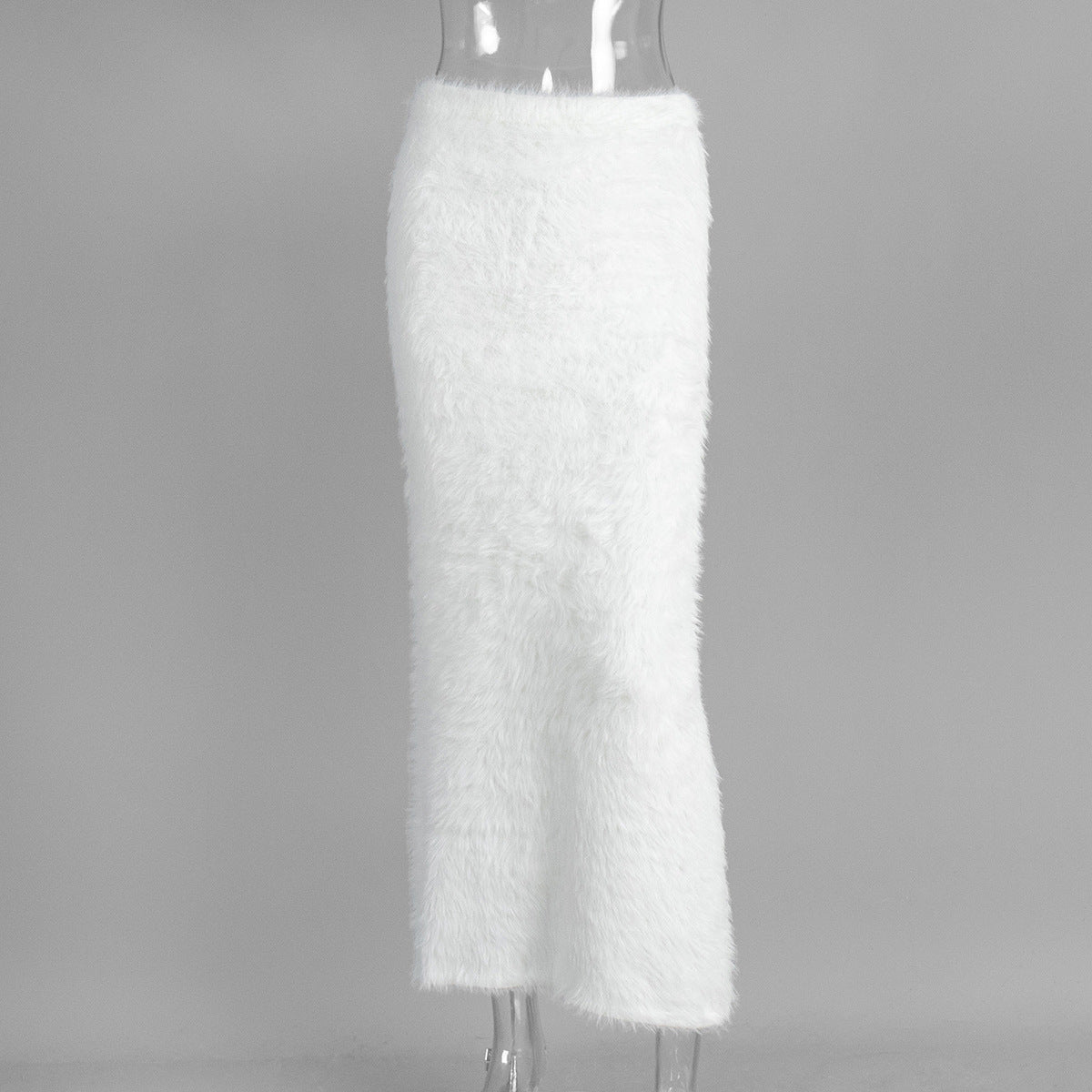 Knitted Furry Skirt Autumn Winter Long Skirt Warm Skirt Women