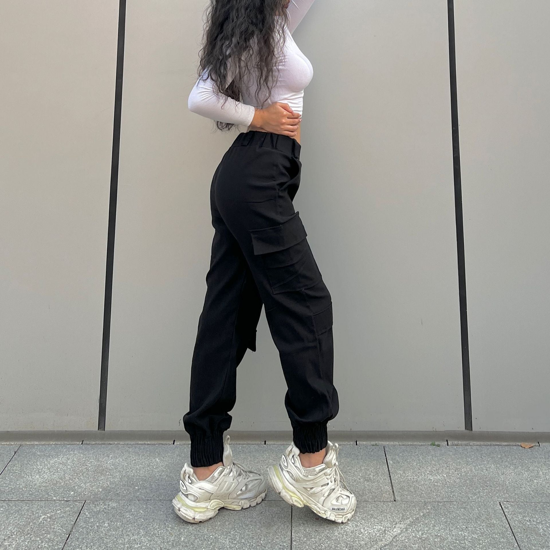 Trendige Cargohose High Street Damen Hose Jogginghose Mehrfachtaschenhose Locker Street Gerade Knöchelgebundene Hose