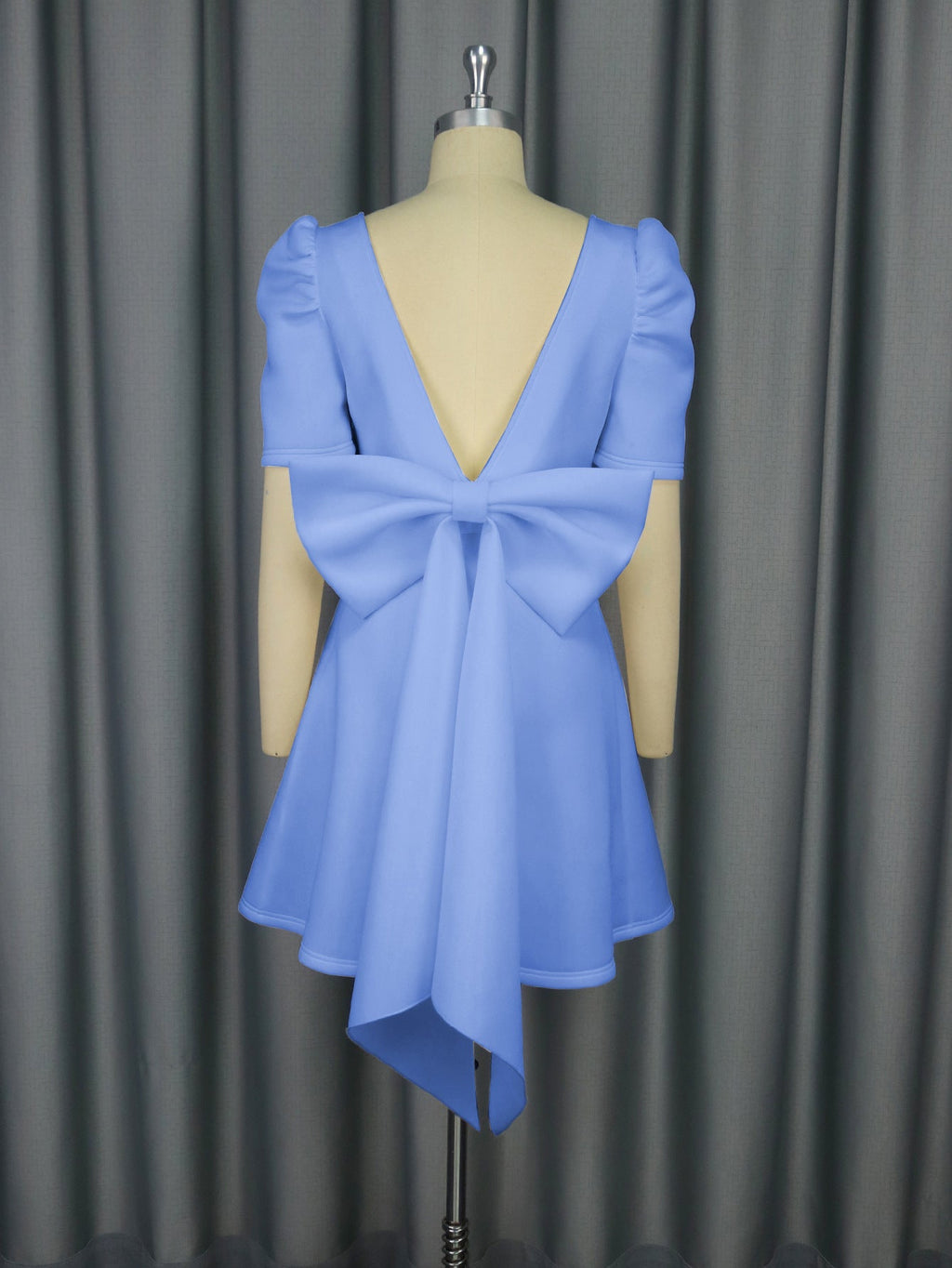 Summer Elegance Square Collar Dress Party Cocktail Bow Backless Graduation Dress