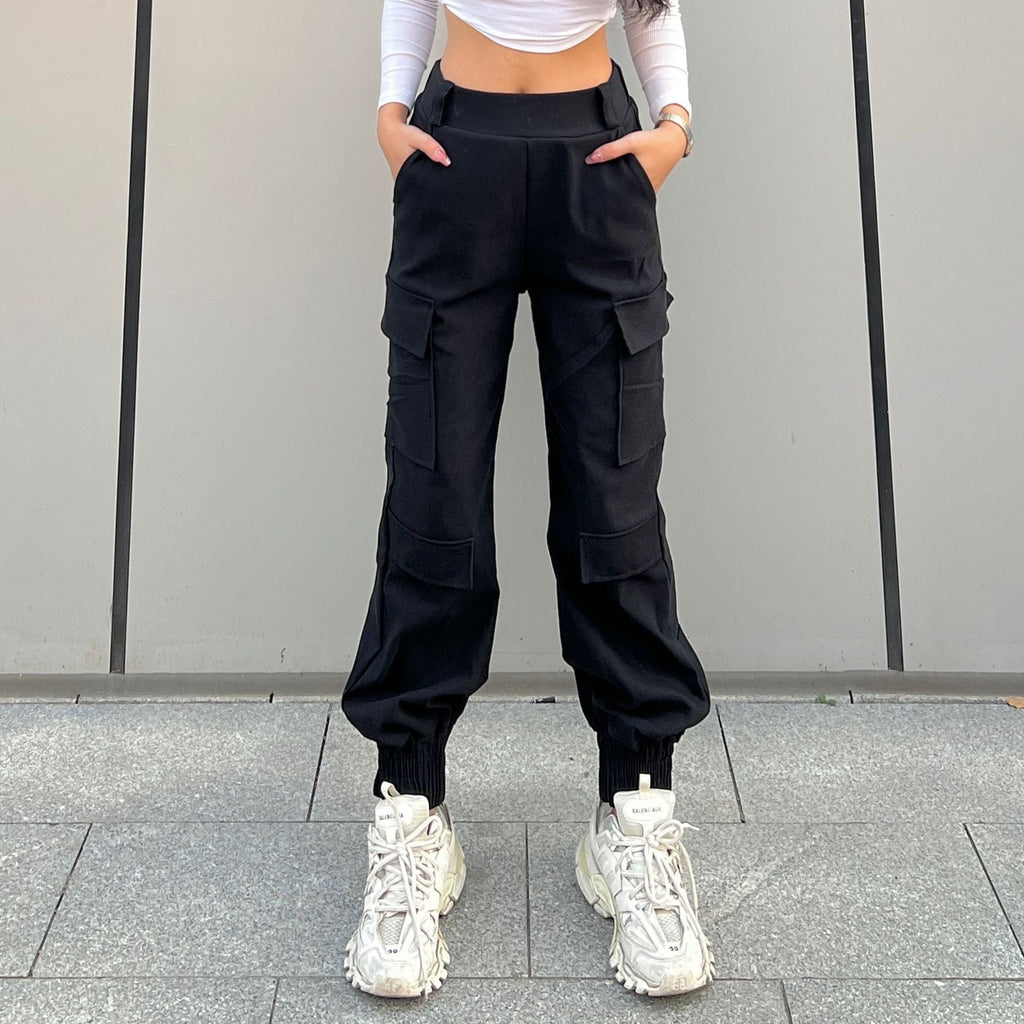 Trendige Cargohose High Street Damen Hose Jogginghose Mehrfachtaschenhose Locker Street Gerade Knöchelgebundene Hose