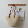 Einfache Schulter-Strohtasche Große Kapazität Korbtasche Gewebte Tasche Strandtasche Damen Urlaub Strand